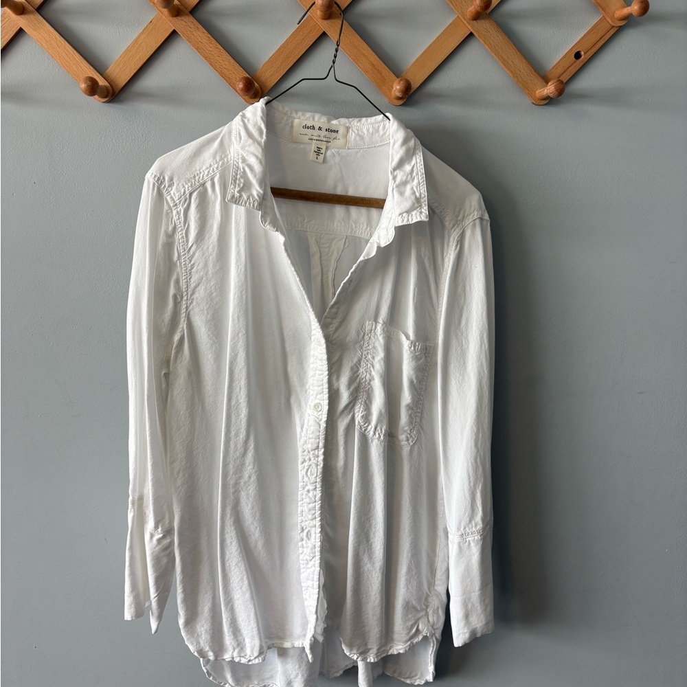 Cloth & Stone White Button-Down Shirt